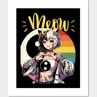 Kawaii, Anime Girl, Meow The Cat | Catsie Cat Posters and Art